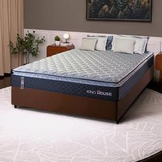 Conjunto Cama Box Viúva Dakota Preto 128x188x57 Espuma D33