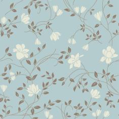 Papel De Parede Adesivo Lavável Flores Com Fundo Verde 3M