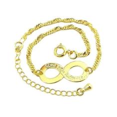 Pulseira Feminina 16/21Cm 1Mm Infinito Folheado Ouro Pl241 - Wnbijoute