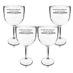 Kit 4 Taças Gin Transparentes Personalizadas Vou Beber o Mesmo