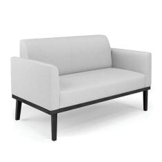 Sofá Namoradeira Base De Madeira Fixa Preto Marisa Linho D03 - D`Rossi A05 Cinza