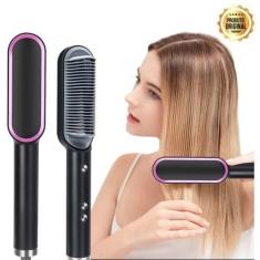 Escova Alisadora De Cabelo Cerâmica Profissional 5 em 1 Escova Bivolt 
