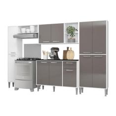 Armário de Cozinha Compacta Xangai Classic Multimóveis Branco/Preto, B