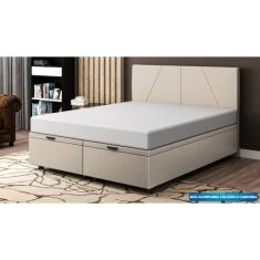 Base Cama Box Baú King Size Linho - SkyBox - SKYBOX BOX E BAÚS, Bege