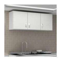 Armário Aéreo de Cozinha Carolina 3 Portas - Evidencia Moveis, Branco