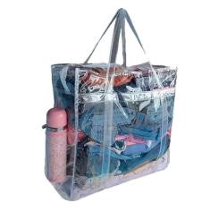 Bolsa Jumbo Transparente Sacola PVC Grande Presídio Alça Dupla Bolso L