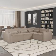 Sofá de Canto 4 Lugares 284cm Linho Lutz Yescasa