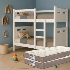 Beliche Adulto Multifuncional Vira 2 Camas + 2 Colchão Solteiro Premiu