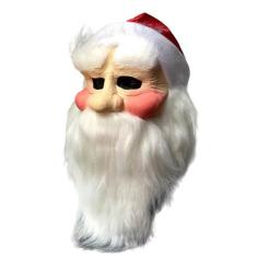 Mascara Papai Noel Realista Com Barba Cabelo Gorro Natal - Blook