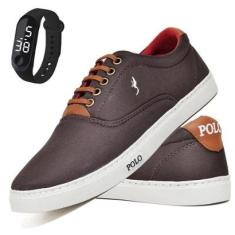 Tênis Spatenis Masculino Leve em Lona Com Relógio Digital do 37 ao 46 Kit-Masculino
