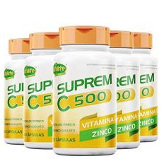 Kit 5 Suprem C 500 Vitamina C 500mg + Zinco 7mg Unilife 60 cápsulas