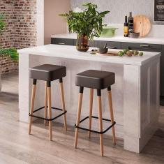 Kit 2 Banquetas Dubai Cor Preto - Speciale Home Preto