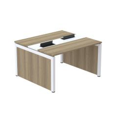 Mesa de Plataforma Dupla para 2 Pessoas Corporativa 130x140/2p Noce Naturalle/Branco