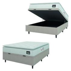 Cama Box Baú Colchão Casal Espuma D45 Lazio Pillow Top 138x188x70cm Br