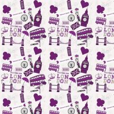 Papel De Parede Desenhos Roxo Ônibus Londres Ponte London - LRP