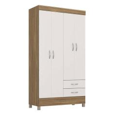 Guarda Roupa Solteiro Astro 4 Portas E 2 Gavetas Amêndola Off White - Demóbile Amêndola Off White