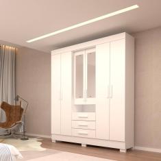 Guarda-Roupa Casal Bolívia Com Espelho 6 Portas Linhamobília