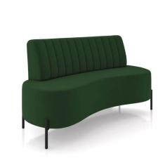 Sofá 2 Lugares Living 160cm Pé Ferro Pto Maraú Veludo Verde K01 - D'ro