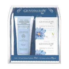 Loção Hidratante 50g e 2 Sabonetes em Barra Giovanna Baby Blue 90g cad