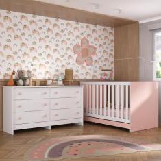Berço 3 em 1 para Colchão 130 x 60cm com Cômoda Doce de Leite Multimóv