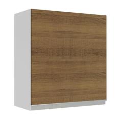 Armário Aéreo Madesa Glamy 60 cm 1 Porta Branco/Rustic