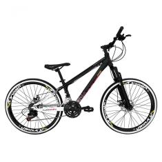 Bicicleta Aro 26 Vikingx Tuff X44 Preto-branco 21v Alumínio Freio A Disco Aros Vmaxx Pretos