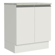 Balcão de Cozinha Madesa Glamy 70cm 2 Portas Branco