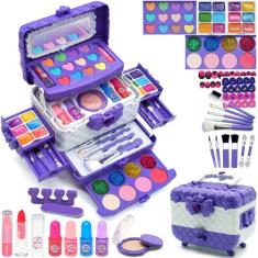 Kit de maquiagem ROKKES Kids para meninas de 4 a 10 anos, não tóxico