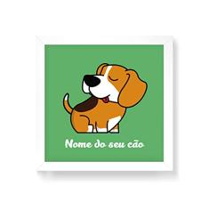 Arte Maníacos Quadro Decorativo Beagle Comic - 50x50cm (Moldura em laca branca)