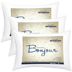 Kit Travesseiros 03 Peças Bonjour Fibra Siliconizada em Microfibra 70cm x 50cm - Ortobom
