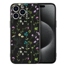 RALEAVO Capa floral para iPhone 16 Pro, capa de silicone líquido com lindo padrão de ramo de flores para meninas e mulheres, capa protetora de borracha macia fina para iPhone 16 Pro (6,3 polegadas