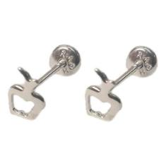 Brinco Infantil Tarraxa Baby Folheado A Prata - Antialérgico - De Cast