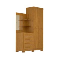 Guarda-Roupa Solteiro com Espelho Melissa 100% MDF 2 PT 4 GV Cinamomo