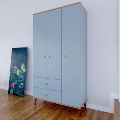 Guarda-Roupa Infantil Bartira Ternura com 3 Portas, 2 Gavetas - 106,8 cm de Largura