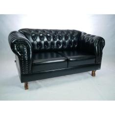 Conjunto De Sofá Chesterfield Namoradeira 2 Lugares E Poltronas Duque - 3 Peças