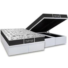 Cama Box Baú King: Colchão Molas Probel Prolastic ProDormir Sleep + Base CRC Courano White(193x203)