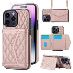 Asuwish Capa de celular para iPhone 13 Pro Max 2021 6,7 polegadas carteira celular com protetor de tela RFID bloqueio de cartão alça para iPhone 13promax 5G i Phone13Max Plus iPhone13 ProMax mulheres