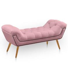 Recamier Estofada Casal Ayla Veludo - Bem Rylex, rosa bebe