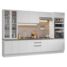 Armário de Cozinha Completa 340cm Branco Glamy Madesa 01