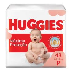 Fralda Descartável Huggies Máxima Proteção P 48 Unidades, P, 48