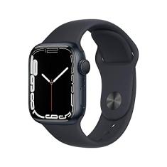 Apple Watch Series 7 (GPS), Caixa em alumínio meia-noite de 41 mm com Pulseira esportiva meia-noite