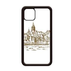 Capa Turkey River Landmark Sketch Paisagem para iPhone 12 Pro Max para Apple Mini Mobile Case Shell