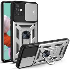 Caso de armadura à prova de choque para Samsung Galaxy A51 A71 A52 A72 A32 4G 5G Car Holder Capa do telefone para Galaxy A13 A23 A53 A73 A33 2022 5G, prata, para A72 (5G)