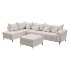 sofá de canto cancun linho l