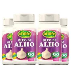 KIT C/4 Un. Suplemento Óleo De Alho 350mg 60 Cápsulas - Unilife