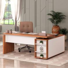 Mesa para Escritório Gerencia 1 Porta Freijó/Branco - Artany Móveis