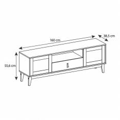 Rack Sala Esmeralda Para Tv Até 60 Polegadas Pés Em Madeira Preto/noce