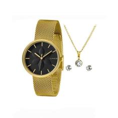Kit Relógio Lince Dourado Feminino LRGH154L KZ76P1KX