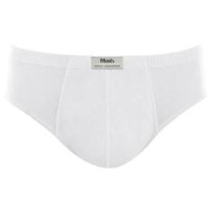 Cueca Slip Mash Masculina Algodão Lisa, Branco, P