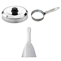 Kit Hambúrguer 1 Modelador Ovo 1 Abafador 1 Espátula Reta